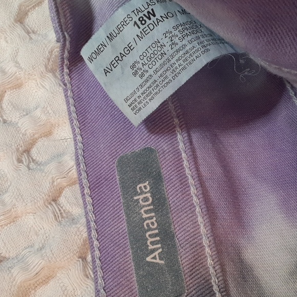Tie dyed jeans, Gloria Vanderbilt, size 18W, Amanda - Picture 4 of 4